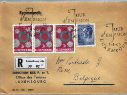 (Luxembourg) Pli RECOMMANDE De ‘LUXEMBOURG Vers MONS (5-6-65) - Enteros Postales