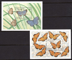 Turks & Caicos Islands 1990 Butterflies MS Set MNH (SG MS1027a&b) - Turks And Caicos