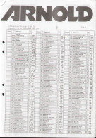 Liste De Prix ARNOLD 1991 SVK Couronnes Suédoises  - En Suédois - Sin Clasificación