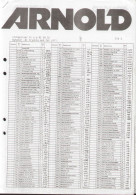 Liste De Prix ARNOLD 1991 SVK Couronnes Suédoises  - En Suédois - Non Classificati