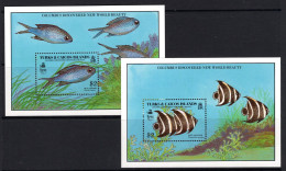 Turks & Caicos Islands 1990 Discovery Of Americas - Natural History - Fish MS Set MNH (SG MS1035a&b) - Turks And Caicos