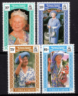 Turks & Caicos Islands 1990 90th Birthday Of Queen Elizabeth The Queen Mother Set MNH (SG 1045-1048) - Turks And Caicos