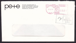 Canada: Cover, 1974, Meter Cancel, Rexdale, Cancel Postage Due, Taxed, To Pay (roughly Opened) - Cartas & Documentos