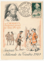 FRANCE => PONTARLIER - Carte Officielle "Journée Du Timbre" 1949 Timbre 15F + 5F Choiseul - Storia Postale