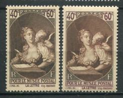 26159 FRANCE N°446*/** 40+60c. Fragonard : Brun Au Lieu De Brun-rouge + Normal  1939  TB - Nuovi