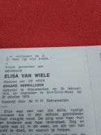 Doodsprentje Elisa Van Wiele / Nieuwkerken 25/2/1915 Sint Gillis Waas 20/10/1979 ( Edgard Verwilligen ) - Religion & Esotérisme
