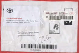 PORTOGALLO - PORTUGAL - 2023 - Taxa Paga/Postage Paid - Registered - Viaggiata Da Santa Marta Do Pinhal Per Cesena, Ital - Lettres & Documents