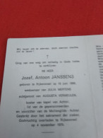 Doodsprentje Jozef Antoon Janssens / Rijkevorsel 19/6/1898 - 4/11/1979 ( Julia Mertens / Augusta Vermeulen ) - Religion & Esotérisme