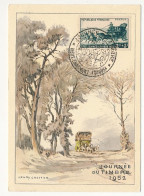 FRANCE => VIEUX_CHARMONT (Doubs) - Carte Officielle "Journée Du Timbre" 1952 Timbre 12F + 3F Malle-Poste - Storia Postale