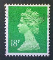 Great Britain, Scott #MH104, Used(o), 1991, Machin: Queen Elizabeth II, 18p, Light Green - Machins