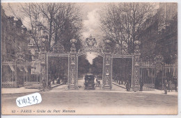 PARIS- GRILLE DU PARC MONCEAU - Parks, Gärten