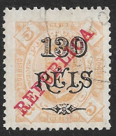 Portuguese Congo – 1915 King Carlos Overprinted REPUBLICA 130 Réis Over 5 Réis Used Stamp - Congo Portuguesa