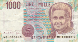 BANCONOTA ITALIA MONTESSORI 1000 VF (MK810 - 1000 Lire