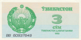 BANCONOTA UZBEKISTAN 3 UNC (MK401 - Uzbekistan