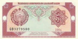 BANCONOTA UZBEKISTAN 3 UNC (MK400 - Ouzbékistan