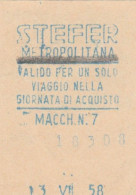 BIGLIETTO STEFER  MTEROPOLITANA (MK245 - Europe