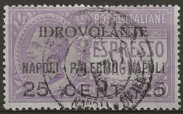 ITPA2U1 "1917 Regno D'Italia, Sassone Nr. 2, Francobollo Usato Per Posta °/ Posta Aerea - Airmail