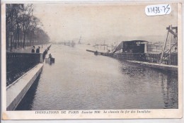 PARIS- INONDATIONS DE 1910- LE CHEMIN DE FER DES INVALIDES - Paris Flood, 1910