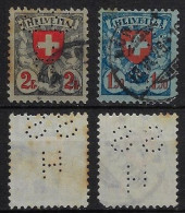 Switzerland 1906/1939 2 Stamp With Perfin SS/H By Aktiengesellschaft Stünzi Söhne From Horgenurich Lochung Perfore - Perfins