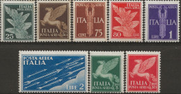 ITPA10-17N1 "1930/32 Regno D'Italia, Sassone Nr. 10/17, Serie Cpl Di 8 Francobolli Nuovi Senza Linguella **/ P.A. - Poste Aérienne