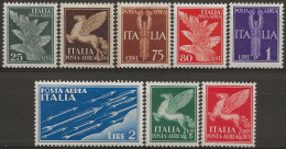 ITPA10-17N2 "1930/32 Regno D'Italia, Sassone Nr. 10/17, Serie Cpl Di 8 Francobolli Nuovi Senza Linguella **/ P.A. - Luftpost