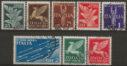 ITPA10-17U2 "1930/32 Regno D'Italia, Sassone Nr. 10/17, Serie Cpl Di 8 Francobolli Usati Per Posta °/ P.A. - Correo Aéreo