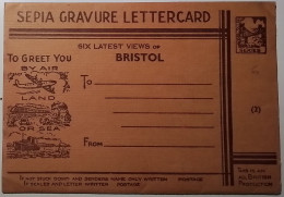 UK - England - Bristol - Gratings From Bristol - Sepia Gravure Lettercards, Six Views Of Bristol - Bristol