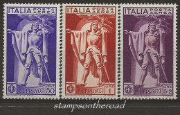 ITPA18-20N "1930 Regno D'Italia, Sassone Nr. 18/20, Serie Cpl Di 3 Francobolli Senza Linguella **/ P.A. - Airmail