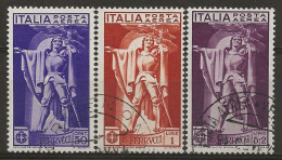 ITPA18-20U "1930 Regno D'Italia, Sassone Nr. 18/20, Serie Cpl Di 3 Francobolli Usati Per Posta °/ P.A. - Correo Aéreo