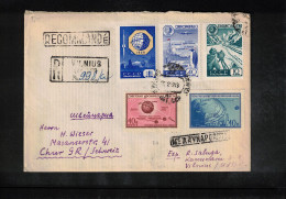 Russia USSR 1960 Antarctica - International Geophysical Year + Space Interesting Registered Letter - Année Géophysique Internationale