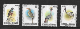 COTE D'IVOIRE 1980  ECHASSIERS TRES RARE  YVERT N°565A/565D NEUF MNH** - Storchenvögel