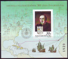 HUNGARY - 200y USA - COLUMBUS  MAPS SHIPS - IMPERF - **MNH - 1992 - Onafhankelijkheid USA