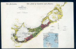 Cpa Les Bermudes The Bermudas -- Carte Map  STEP16bis - Bermudes