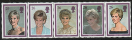 M 236) GB 1998 Mi# 1729-1733**: Tod Von Prinzessin Diana, Porträts - Famous Ladies