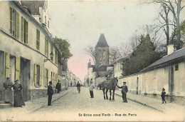 -dpts Div -ref-BM489- Val D Oise - Saint Brise Sous Forêt - St Brice Sous Forêt - Rue De Paris - Carte Colorisée - - Saint-Brice-sous-Forêt