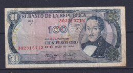 COLOMBIA - 1974 100 Pesos Circulated Banknote - Colombia