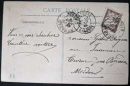 CP Taxée St Laurent Médoc Gironde, En 1908 - 1859-1959 Covers & Documents