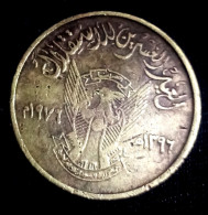 Sudan , Rare 5 Milliemes ,1396 (1976) Commemorative: 20th Anniversary Of Independence , Perfect, Gomaa - Sudan