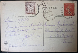 CP Taxée Lyon Quai St Clair , En 1917 - 1859-1959 Cartas & Documentos