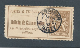 FRANCE - TELEPHONE N° 25 OBLITERE AVEC CAD ASPIRAN HERAULT DU 9 JUIN 1910 - Telegraaf-en Telefoonzegels