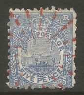 FIJI. QV. 5d PERF 11 X 10.5. USED RED POSTMARK. - Fiji (...-1970)