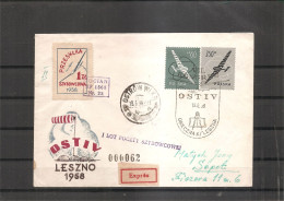 Pologne - Vol à Voile ( Lettre Expres De 1958 De Leszno Vers Sopot - Voir Vignette Privée ) - Briefe U. Dokumente