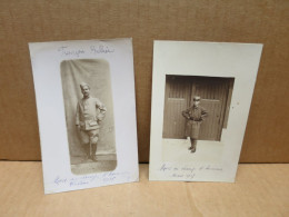 DIJON (21) GUERRE 1914-18 Portraits De Soldats Morts Au Champ D'Honneur 2 Cartes Photos - Dijon