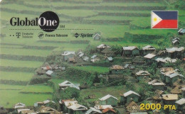 SPAIN - Philippines, Global One Prepaid Card 2000 Pta, Exp.date 09/99, Used - Other & Unclassified