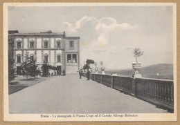 ENNA LA PASSEGGIATA DI PIAZZA CRISPI E GRANDE ALBERGO BELVEDERE VG. 1942 N°H111 - Enna