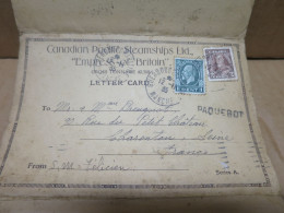 CANADA Paquebot SM FELICIEN ? Carte Lettre à 6 Vues Intérieures Oblitération Canada Vers La France 1935 - Piroscafi