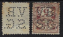 Switzerland 1890/1917 Stamp Perfin V.B./S.G. By Schweizerische Volksbank Swiss People's Bank St. Gallenn Lochung Perfore - Perforadas