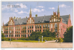 Riga Komercskola Kommerzschule - 16 January 1932 - Colored Picture Postcard To Belgium - Lettonie