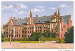 Riga Komercskola Kommerzschule - Colored Picture Postcard - Lettonie