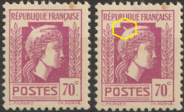 FRANCE 635a ** MNH Marianne Alger + Bonnet à Pointe Variété (CV 60 €) - Unused Stamps